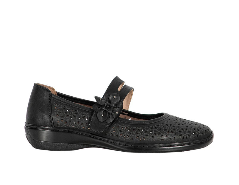 Olena Vybe Lifestyle Comfort Flat Floral Women's - Black
