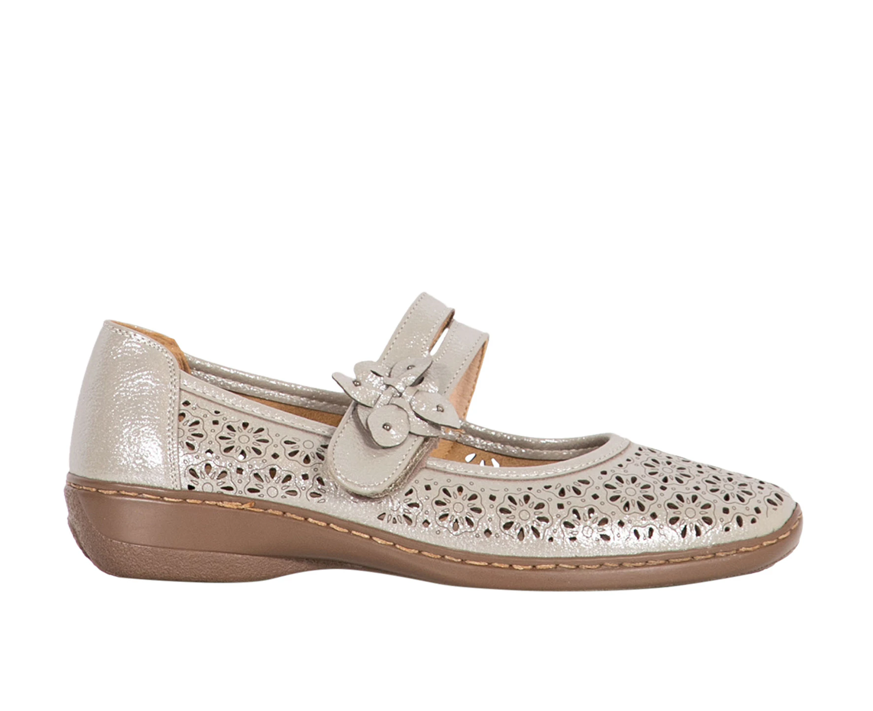 Olena Vybe Lifestyle Comfort Flat Floral Women's - Gold