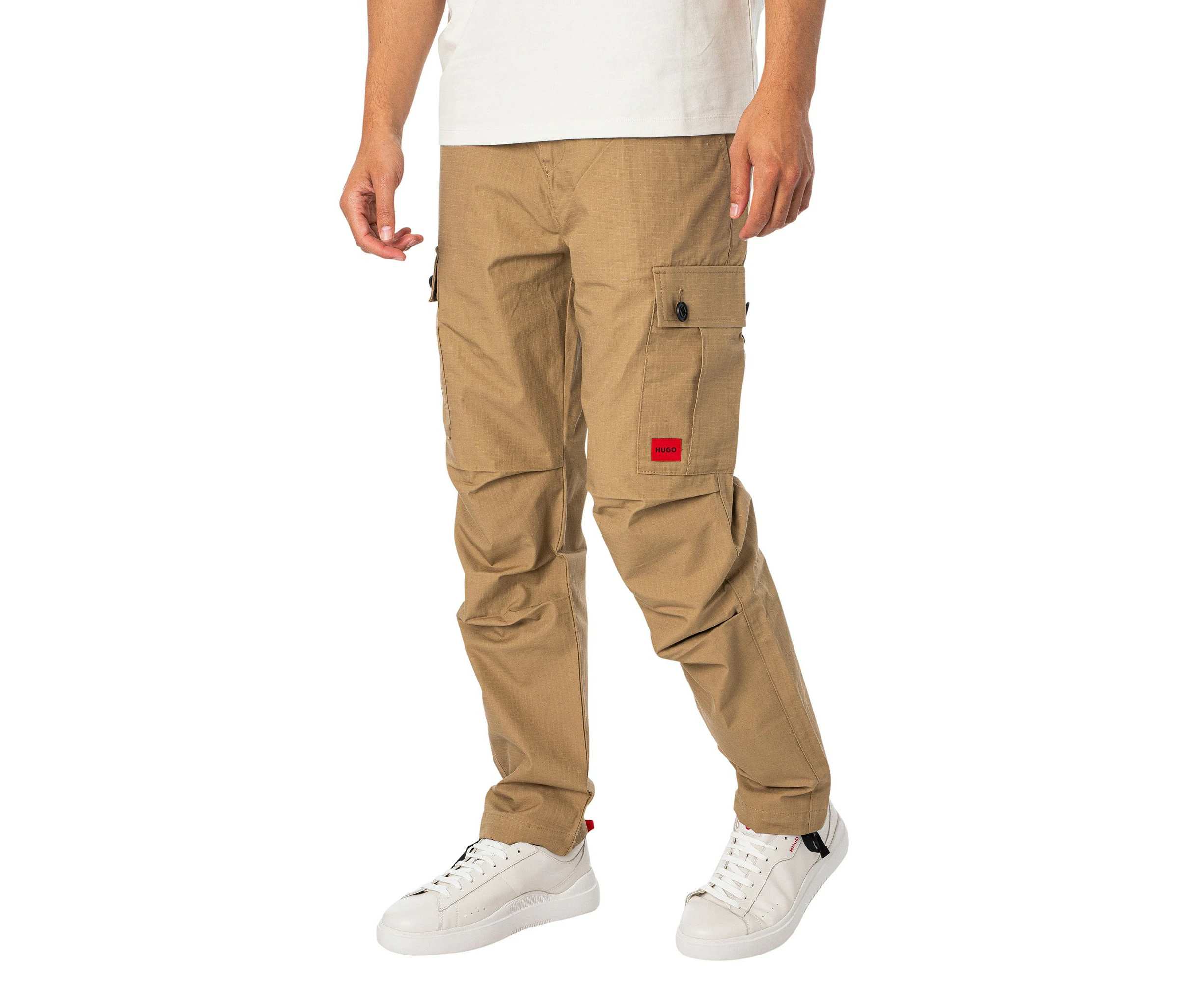 HUGO Men's Garlo233 Cargo Trousers - Beige