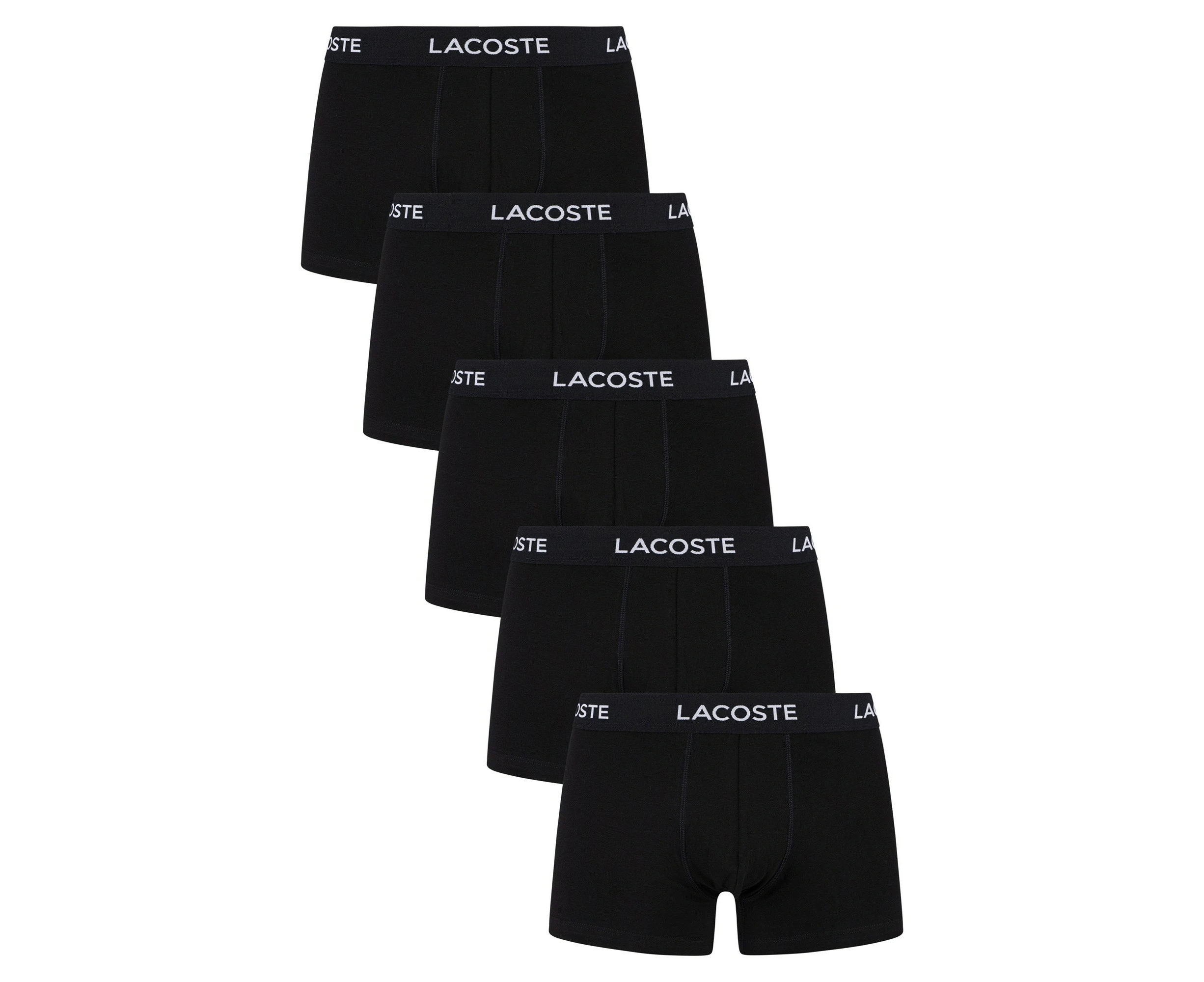 Lacoste Men's 5 Pack Casual Trunks - Black