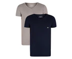 Emporio Armani Men's 2 Pack Lounge V-Neck T-Shirt - Multicoloured