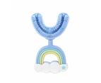 Rainbow U-Shaped Sensory Toothbrush - Blue