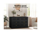 ALFORDSON 6 Chest of Drawers Hamptons Storage Cabinet Dresser Tallboy Black