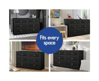 ALFORDSON 6 Chest of Drawers Hamptons Storage Cabinet Dresser Tallboy Black