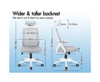 ALFORDSON Mesh Office Chair Tilt Executive Fabric Seat White & Grey