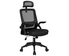 ALFORDSON Mesh Office Chair Tilt Executive Fabric Seat All Black