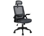 ALFORDSON Mesh Office Chair Tilt Executive Fabric Seat Dark Grey