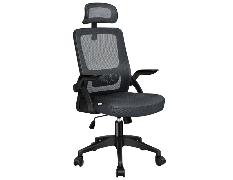 ALFORDSON Mesh Office Chair Tilt Executive Fabric Seat Dark Grey