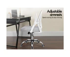 ALFORDSON Mesh Office Chair Tilt Adjustable Mid Back White & Grey