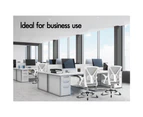 ALFORDSON Mesh Office Chair Tilt Adjustable Mid Back White & Grey