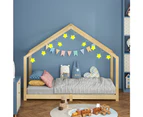 ALFORDSON Kids Bed Frame Wooden Timber House Frame Candice Single Oak