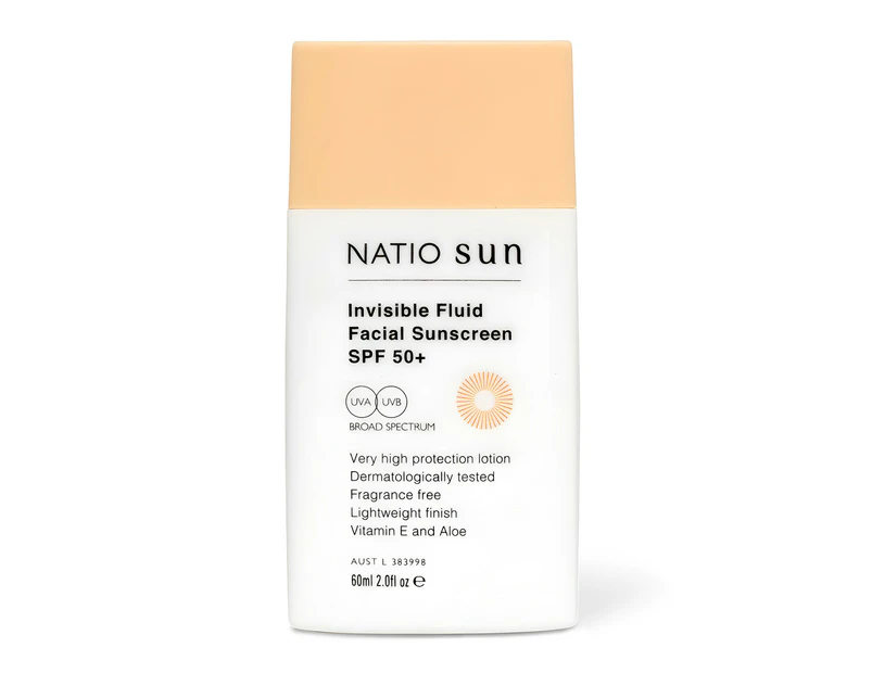 Natio Sun Invisible Fluid Facial Sunscreen SPF 50+ 60ml
