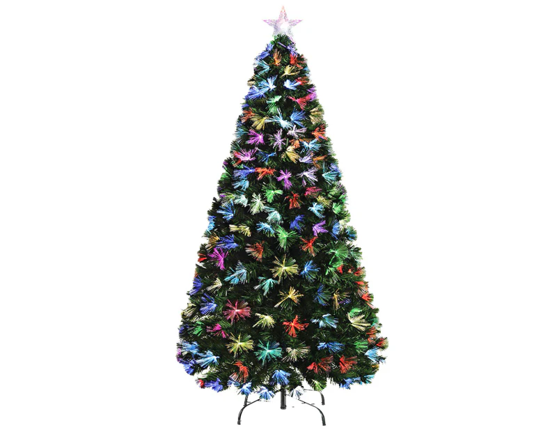 Christmas By SAS 1.5m Fibre Optic Christmas Tree 165 Tips Multicolour Lights & Star
