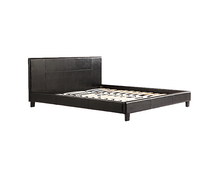 King PU Leather Bed Frame Black