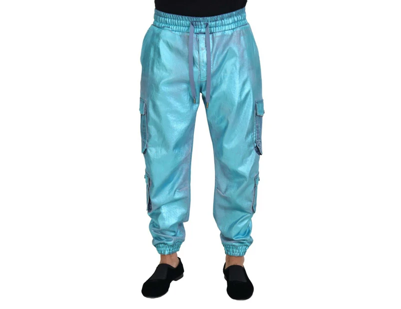 Metallic Blue Jogger Pants - Blue