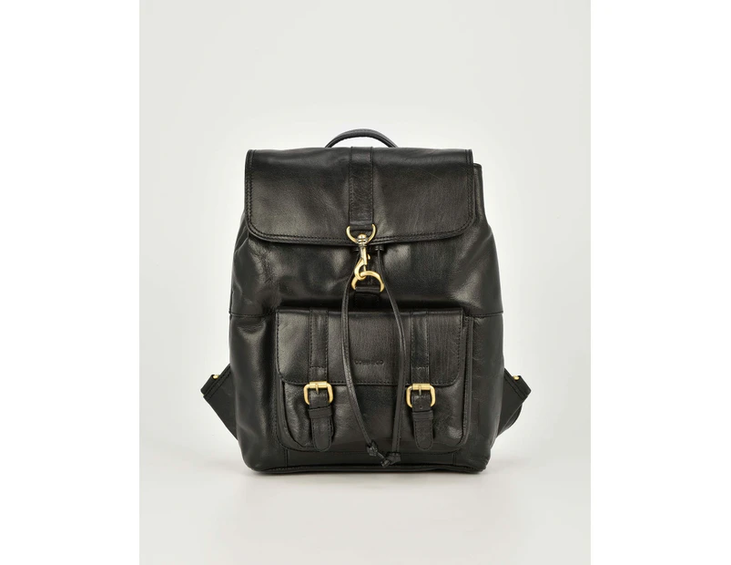 Cobb & Co York Large Leather Backpack - Black