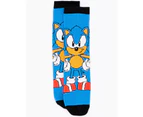 Sonic The Hedgehog Unisex Adult Socks (Pack of 3) (Blue/Black/Grey) - NS6967
