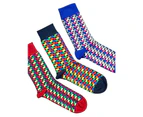 Bewley & Ritch Mens Vasili Microprint Ankle Socks (Pack of 3) (Multicoloured) - BG913