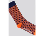 Bewley & Ritch Mens Hinlop Geometric Ankle Socks (Pack of 3) (Green/Orange/Blue) - BG911