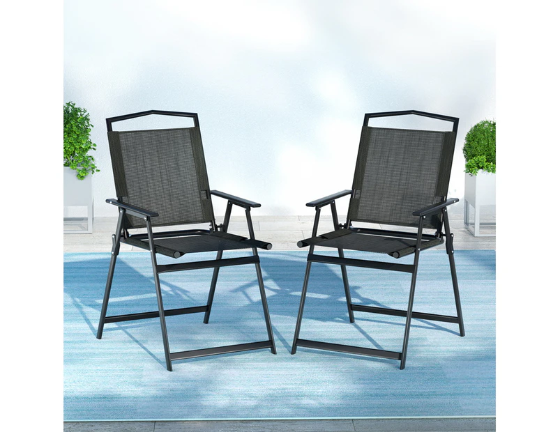 Gardeon Outdoor Chairs Portable Folding Camping Chair Steel Patio Furniture