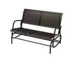 Gardeon Outdoor Garden Bench Seat Swing Glider Rocking 2 Seater Patio Furniture Black