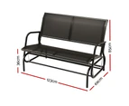 Gardeon Outdoor Garden Bench Seat Swing Glider Rocking 2 Seater Patio Furniture Black