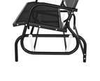 Gardeon Outdoor Garden Bench Seat Swing Glider Rocking 2 Seater Patio Furniture Black