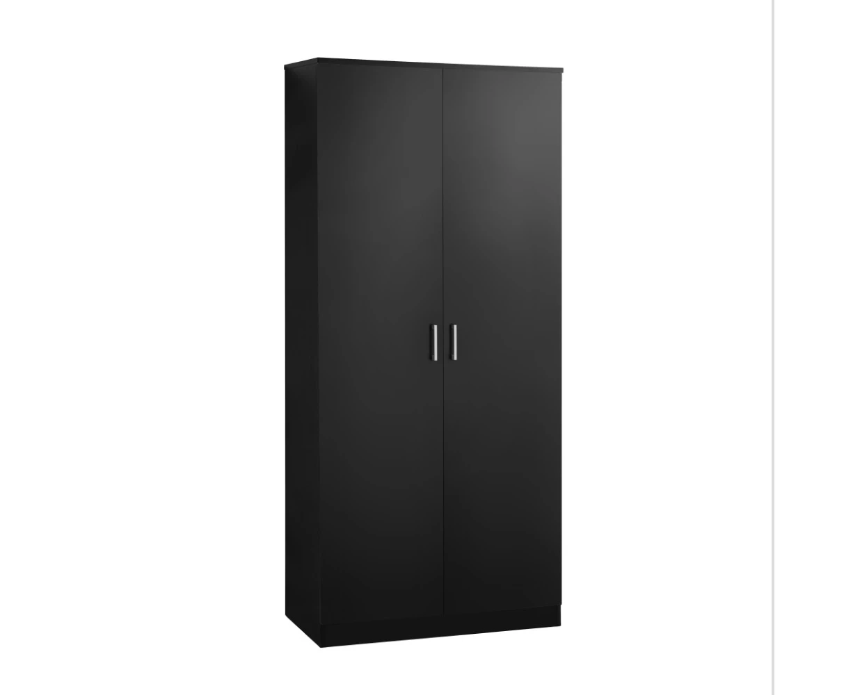 Kodu Ivy Pantry Cupboard Storage Cabinet 2 Door 5 Tier Shelf Black