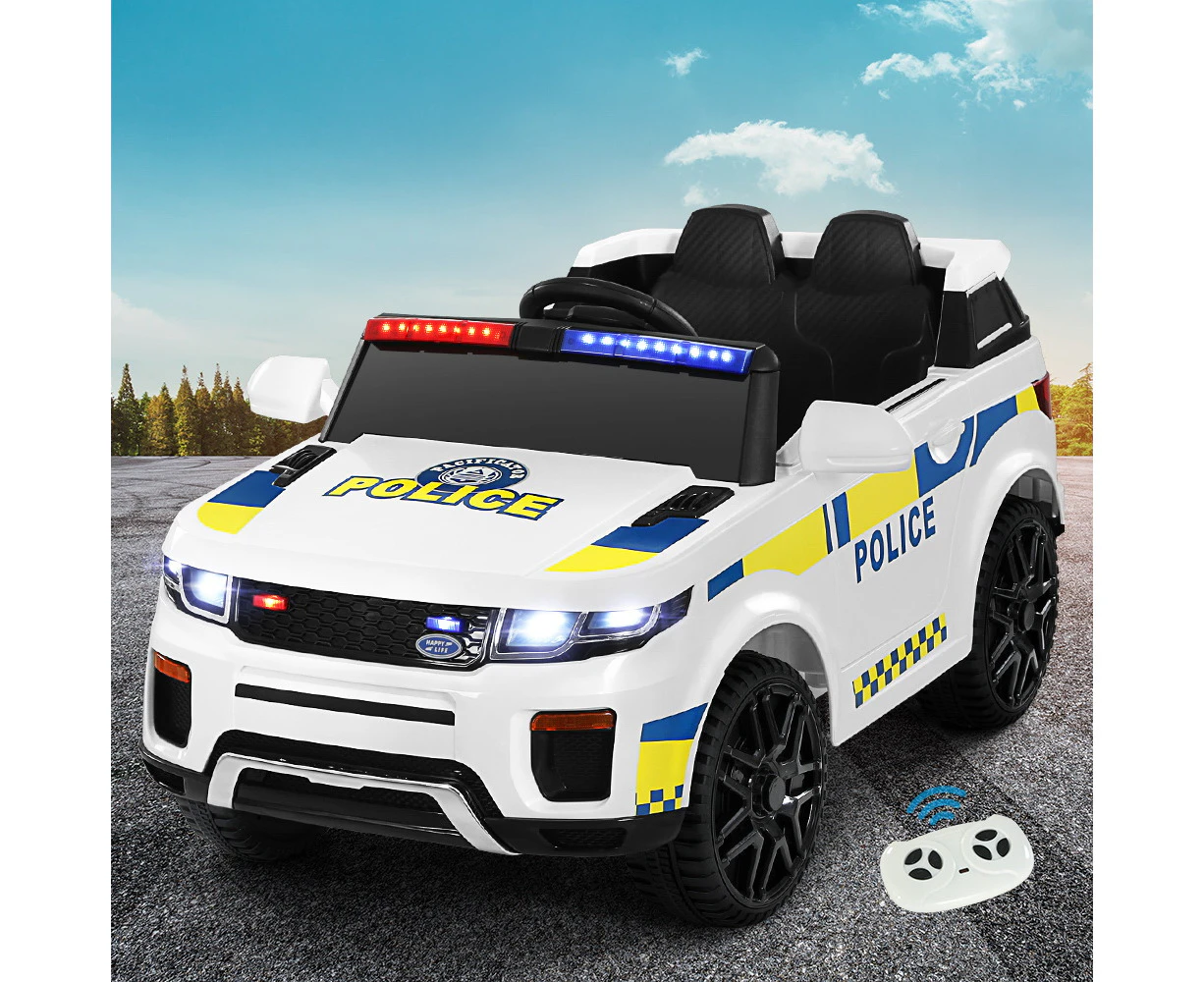 Rigo Kids Ride On Car Electric Patrol Police Toy Cars Remote Control 12V White