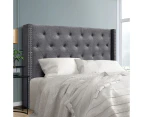 Artiss Bed Head Queen Size Fabric - LUCA Grey