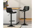 Artiss 2x Bar Stools Padded Seat Gas Lift Black