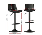 Artiss 2x Bar Stools Padded Seat Gas Lift Black