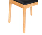 Artiss Dining Chair Rubber Wood Leather Seat Black