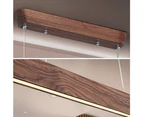 Krear Wooden Pendant Light Flat Rectangle LED Strips Linear Lighting Dark Walnut Wood 120CM