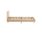 Oikiture Bed Frame King Single Size Wooden Bed Frame Rattan Headboard