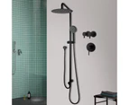 8 inch Shower head Top/Bottom Water Inlet 3-Mode Handheld head Bathroom Shower mixer wall taps Black