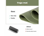 Centra Yoga Mat Non Slip 5mm Thick Exercise Padded Fitness Sports Workout Green