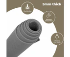 Centra Yoga Mat Non Slip 5mm Thick Exercise Padded Fitness Sports Workout Grey
