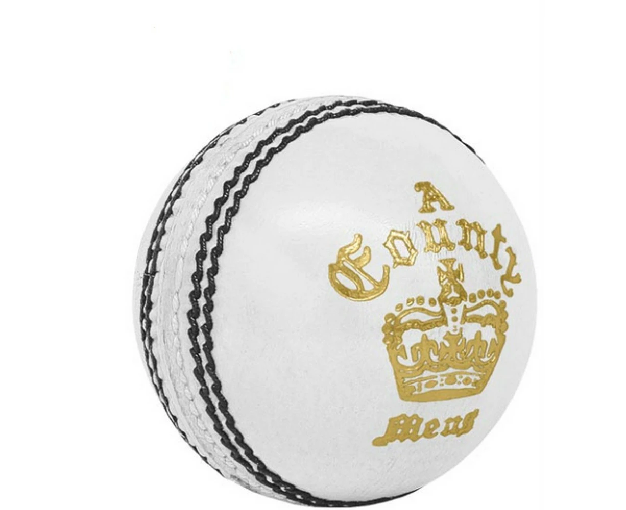 Readers Mens County Leather Crown Cricket Ball (White) - RD968