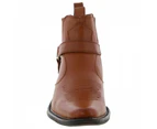 US Brass Mens Eastwood Cowboy Ankle Boots (Tan) - DF103