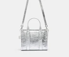 Marc Jacobs The Metallic Leather Small Tote Bag - Silver