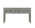 Zohi Interiors Bone Inlay Console Table with Ledge in Fishscale