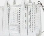 Marc Jacobs The Leather Mini Tote Bag - Silver/Bright White