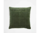 Target Teo Quilted Velvet Cushion - Large - Green