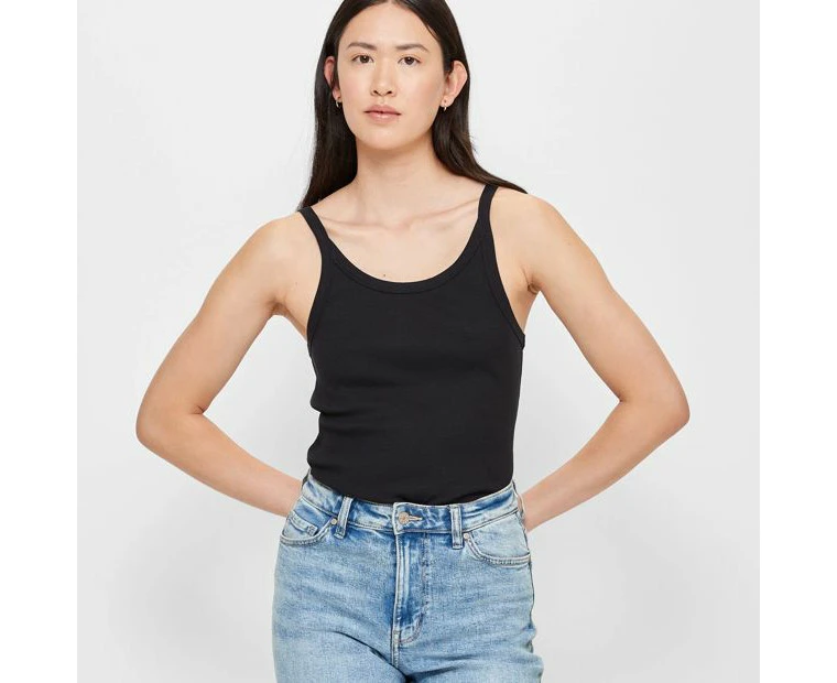 Target Australian Cotton Rib Cami - Black