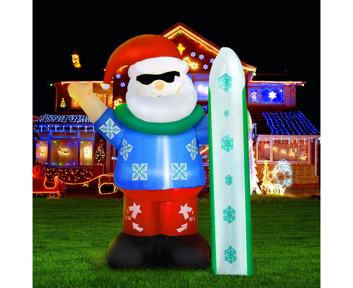 Jingle Jollys Christmas Inflatable Santa 1.6M Illuminated Decorations