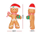 Jingle Jollys Christmas Inflatable Gingerbread Man 2.4M Illuminated Decorations