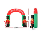 Jingle Jollys Christmas Inflatable Archwary Nutcracker 3M Illuminated Decorations