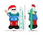 Jingle Jollys Christmas Inflatable Santa 1.6M Illuminated Decorations