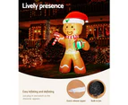 Jingle Jollys Christmas Inflatable Gingerbread Man 2.4M Illuminated Decorations